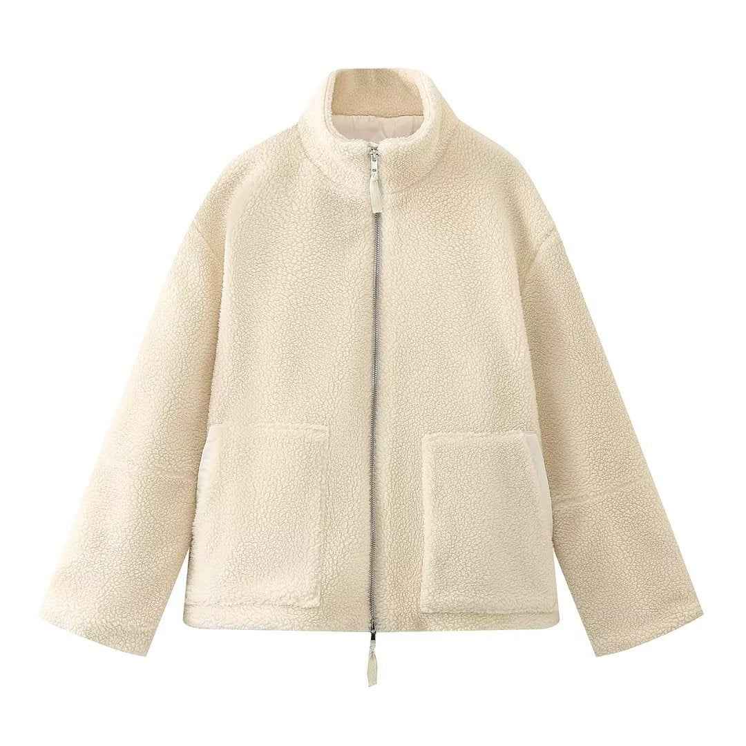 Amanda | Giacca teddy oversize con collo alto