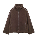 Amanda | Giacca teddy oversize con collo alto