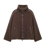 Amanda | Giacca teddy oversize con collo alto
