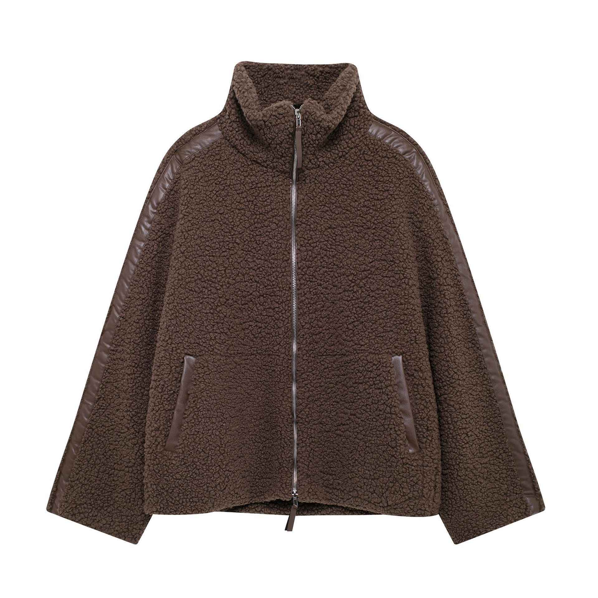 Amanda | Giacca teddy oversize con collo alto