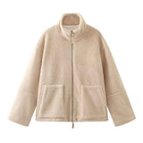 Amanda | Giacca teddy oversize con collo alto