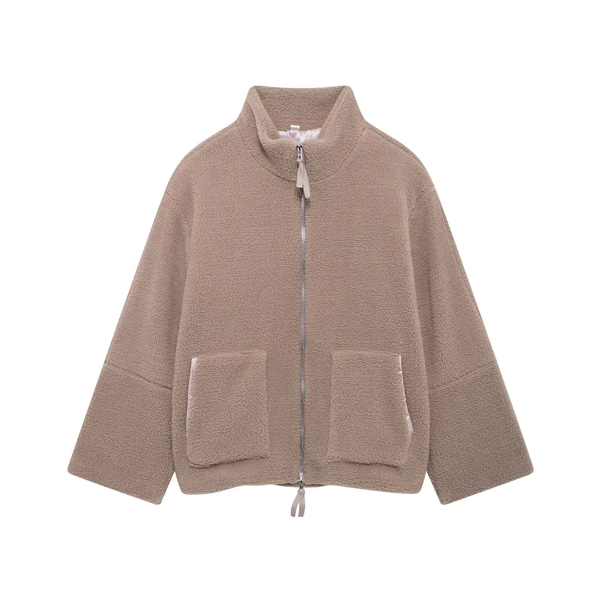 Amanda | Giacca teddy oversize con collo alto