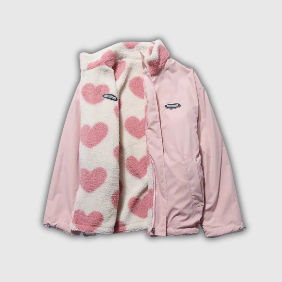 Catherine | Cappotto reversibile con motivo a cuori