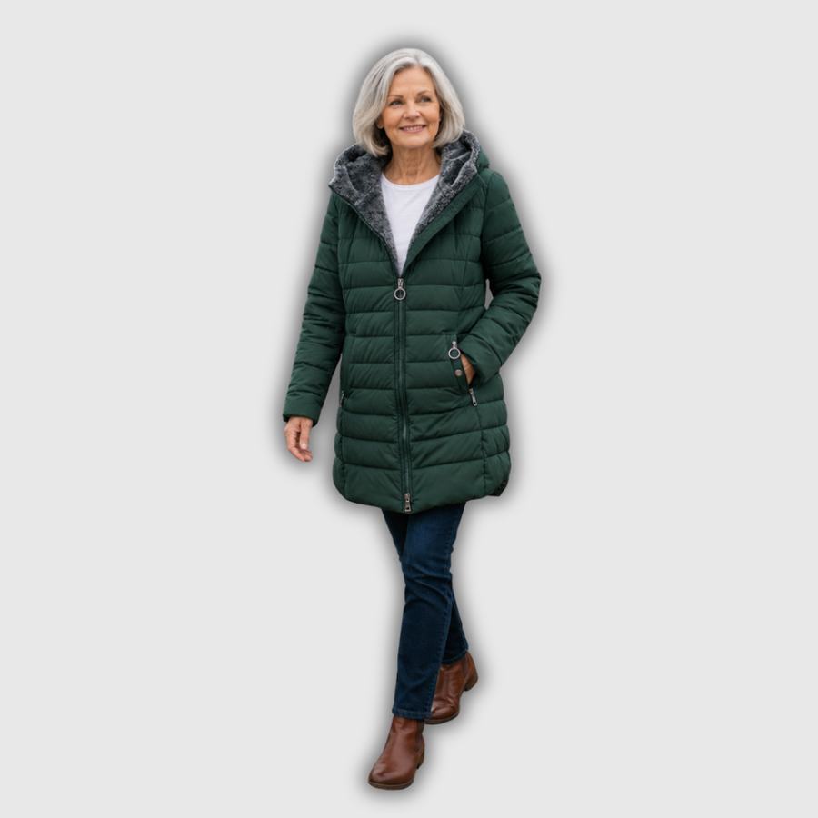 Erin | Cappotto invernale trapuntato con cappuccio