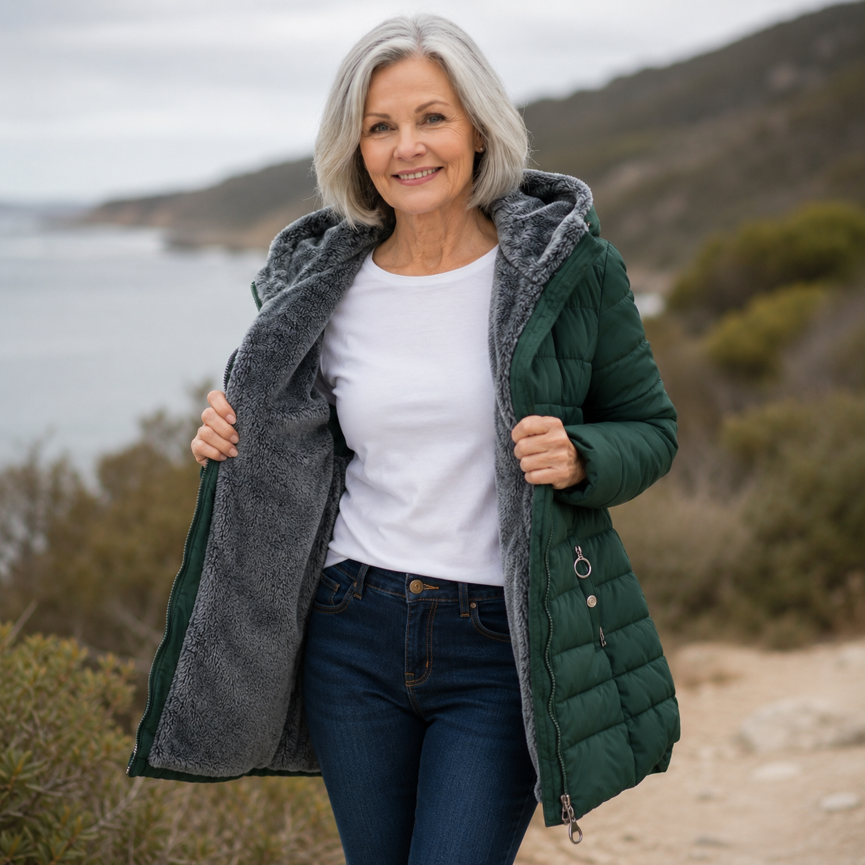 Erin | Cappotto invernale trapuntato con cappuccio
