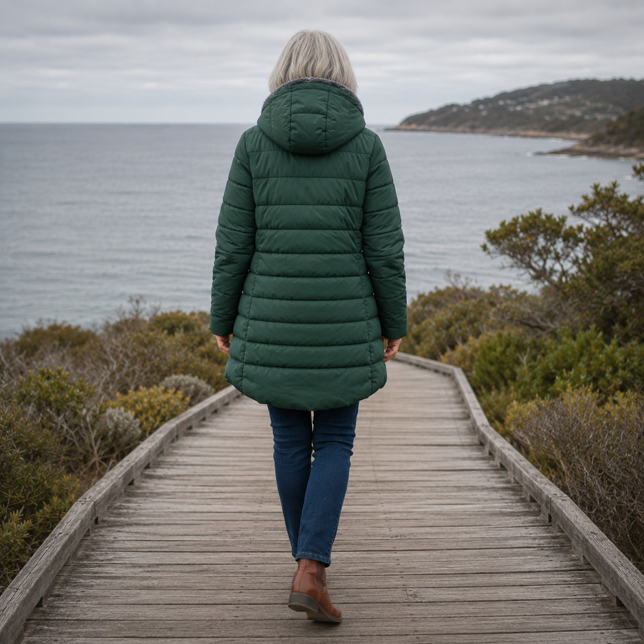 Erin | Cappotto invernale trapuntato con cappuccio