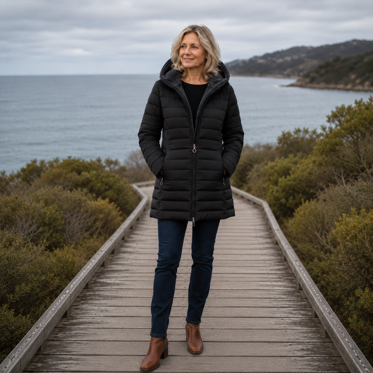 Erin | Cappotto invernale trapuntato con cappuccio