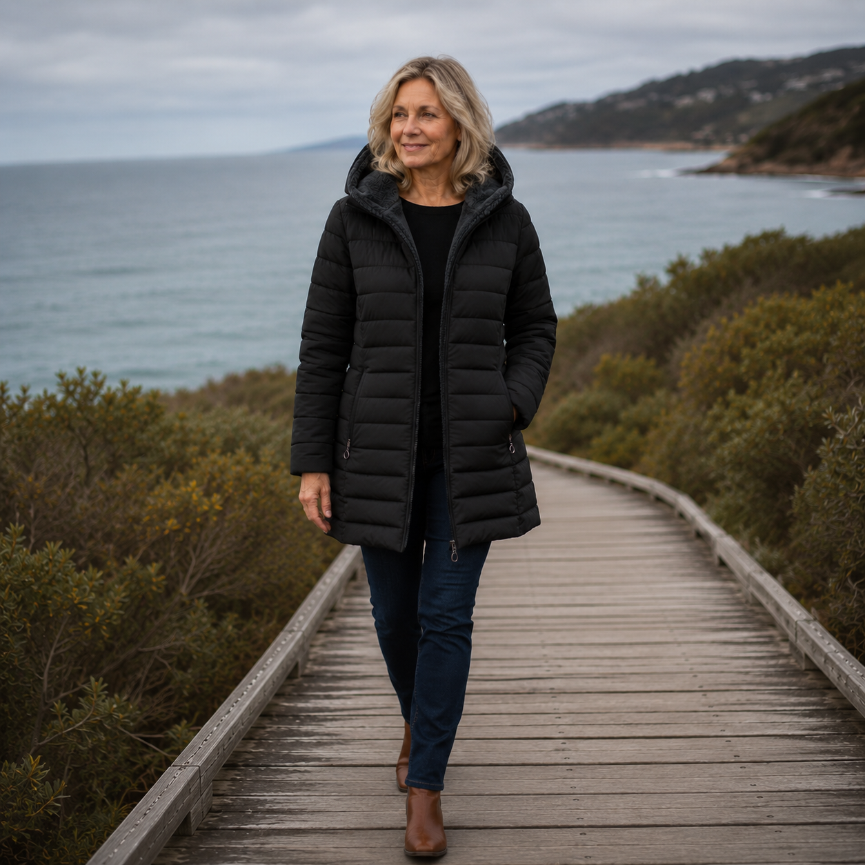 Erin | Cappotto invernale trapuntato con cappuccio