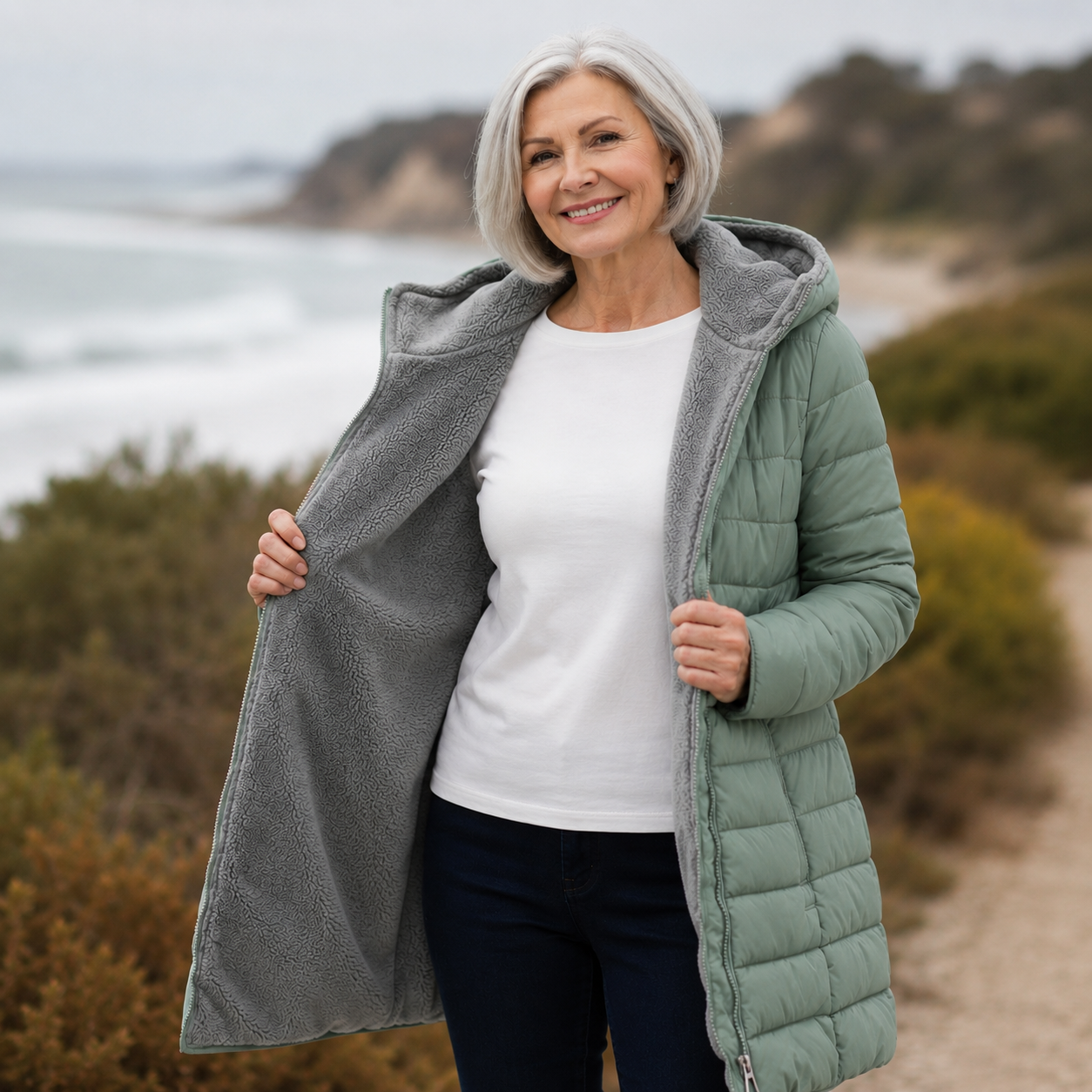 Erin | Cappotto invernale trapuntato con cappuccio