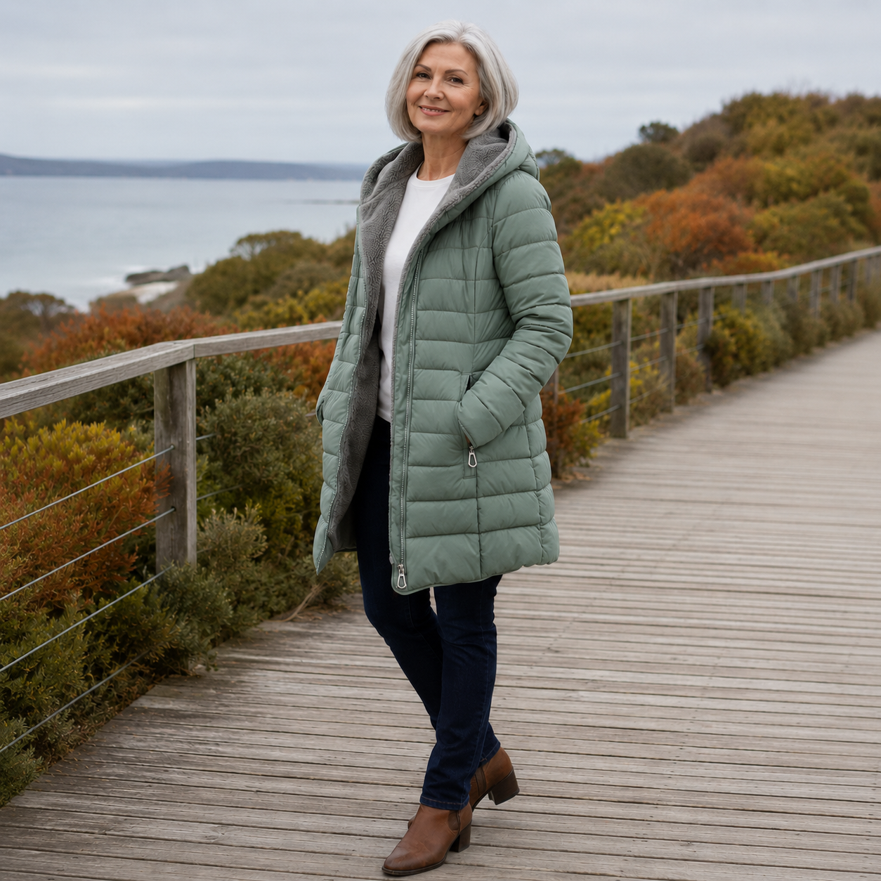 Erin | Cappotto invernale trapuntato con cappuccio