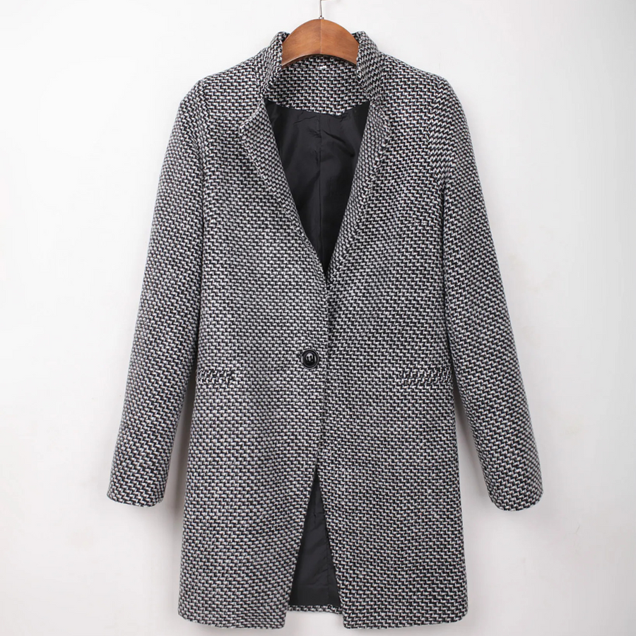 Victoria | Cappotto bouclé bianco e nero