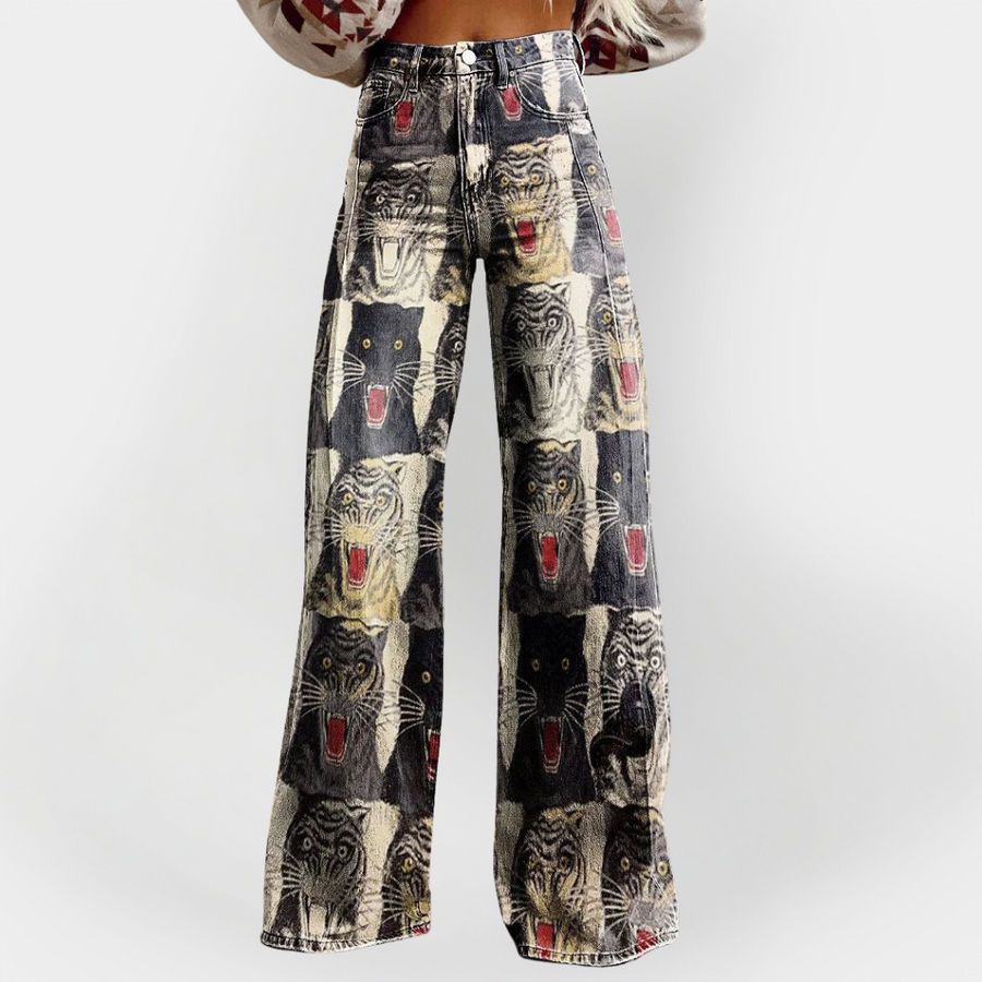 Jeans Stylés avec Jambes Larges et Ajustement Confortable