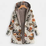 Liliana | Giacca in sherpa floreale boho con cappuccio