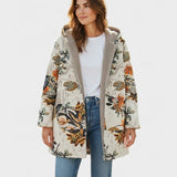 Liliana | Giacca in sherpa floreale boho con cappuccio