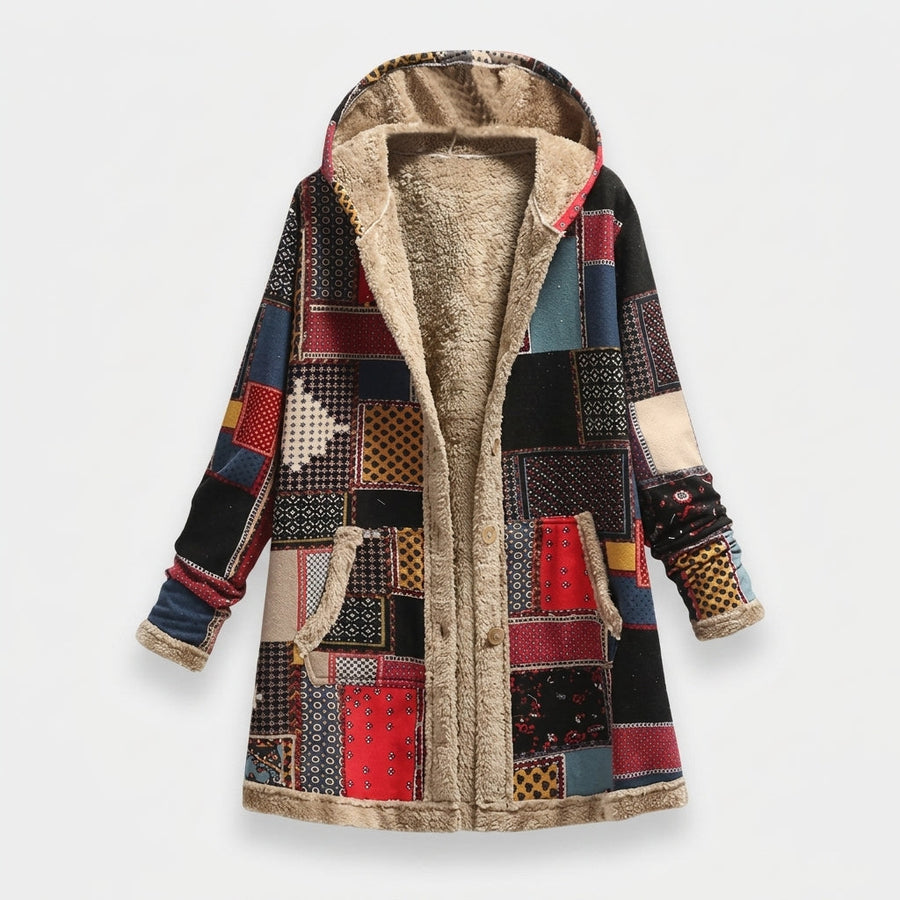 Martina | Giacca in pile patchwork rétro