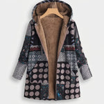 Alessia | Cappotto in pile nero fantasia