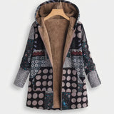Alessia | Cappotto in pile nero fantasia