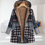 Alessia | Cappotto in pile nero fantasia