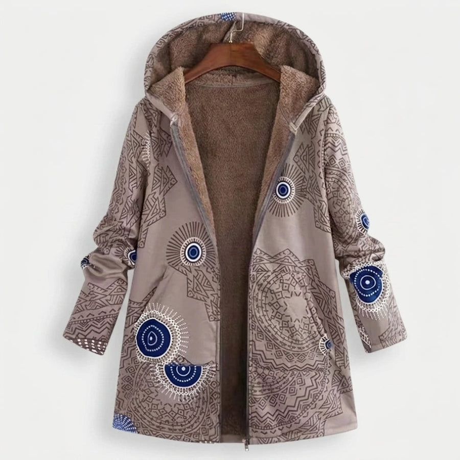 Giulia | Cappotto in pile fantasia dai toni neutri