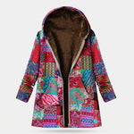 Rosa | Giacca in pile patchwork rosa con cappuccio