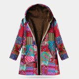 Rosa | Giacca in pile patchwork rosa con cappuccio