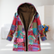 Rosa | Giacca in pile patchwork rosa con cappuccio