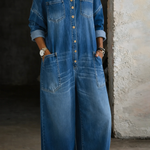 Celeste | Tuta in Denim con Spalle Scoperte
