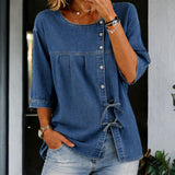 Veronica | Blusa Lunga in Denim Vintage