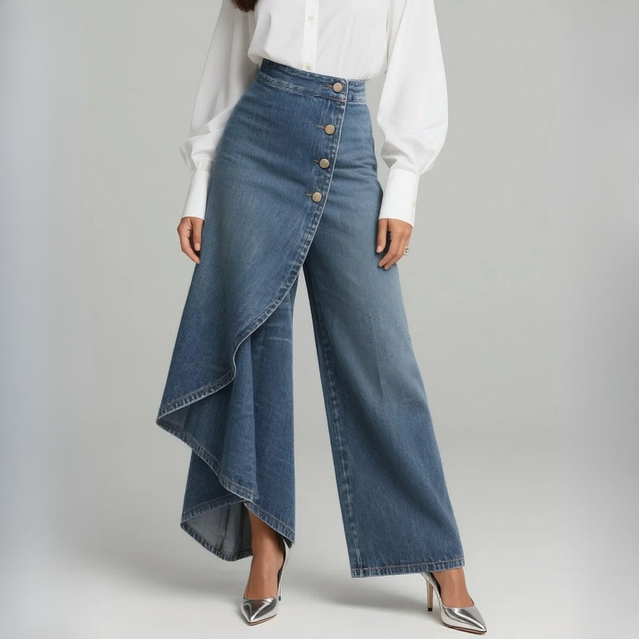 Laura | Pantaloni Avvolgenti in Denim