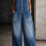 Brigida | Salopette in Cotone con Lavaggio Vintage