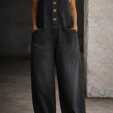 Brigida | Salopette in Cotone con Lavaggio Vintage