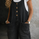 Brigida | Salopette in Cotone con Lavaggio Vintage