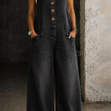 Brigida | Salopette in Cotone con Lavaggio Vintage