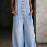 Brigida | Salopette in Cotone con Lavaggio Vintage