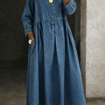 Oriana | Abito in Denim con Colletto alla Peter Pan