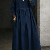 Oriana | Abito in Denim con Colletto alla Peter Pan