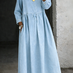 Oriana | Abito in Denim con Colletto alla Peter Pan