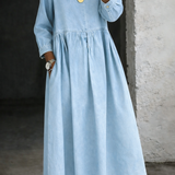 Oriana | Abito in Denim con Colletto alla Peter Pan