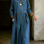 Oriana | Abito in Denim con Colletto alla Peter Pan
