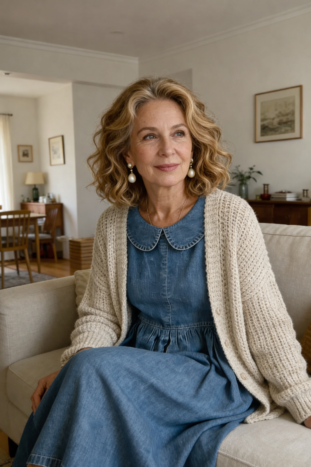 Oriana | Abito in Denim con Colletto alla Peter Pan