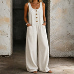 Viviana | Salopette in Denim di Cotone con Lavaggio Vintage