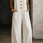 Viviana | Salopette in Denim di Cotone con Lavaggio Vintage
