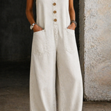 Viviana | Salopette in Denim di Cotone con Lavaggio Vintage