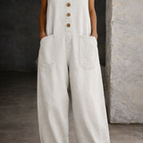 Viviana | Salopette in Denim di Cotone con Lavaggio Vintage