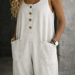 Viviana | Salopette in Denim di Cotone con Lavaggio Vintage