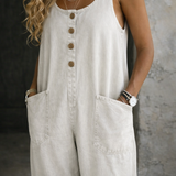 Viviana | Salopette in Denim di Cotone con Lavaggio Vintage