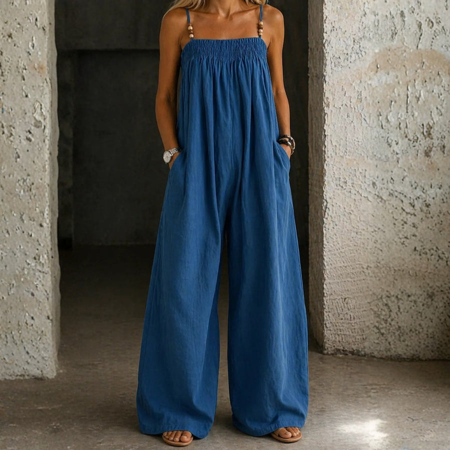 Magda | Tuta in Denim a Gamba Larga