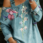 Alice | Top in Denim con Spalle Scoperte