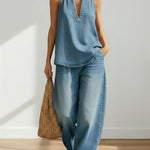 Luisa | Completo in Denim a Due Pezzi