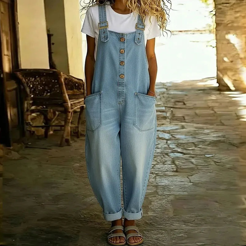 Maddalena | Tuta Vintage in Morbido Cotone Effetto Denim